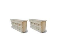 Maisons pour moineau 2 pcs Bois 44 x 15,5 x 21,5 cm