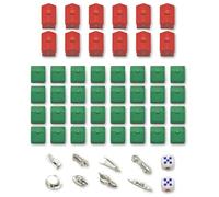 Maisons pour Monopoly, pièces de Rechange pour Jeux d'hôtel, Maisons et Accessoires en Plastique, Ensemble supplémentaire pour Jeux de société (Vert)