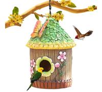 Maisons pour Oiseaux À Placer en Extérieur - Cabane pour Oiseaux Pouvant Être Suspendue | Nichoirs en Résine Décoratifs D'apparence Mignonne Et Moderne Offrant Un Espace pour Merlebleu Pinson Et