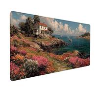 Maisons Tapis de Souris XXL 100x50cm, Tapis Souris OcéAn sous Main Bureau avec Bords Cousus, Imperméable Mouse Pad Base en Caoutchouc Antidérapant Surface pour Gamer, PC, Cadeau Femme -lsy26036Q