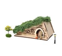 Maisons triangulaires en bois à construire - Kit de maison en bois de conte de fées | Kit de construction triangulaire - Décorations incluses, miniature avec accessoires décoratifs pour fenêtre