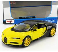 MAISTO 1/24 BUGATTI CHIRON LE PATRON 2016 JAUNE NOIR MODÈLE STATIQUE DIECAST