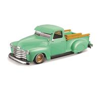 Maisto 1950 Chevrolet 3100 Pickup Truck Lowrider Vert clair avec roues dorées Lowriders Series 1/24 Diecast Model Car