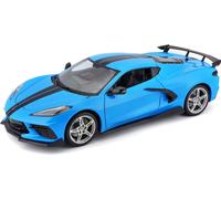 Maisto Chevrolet Corvette Stingray Coupe (High Wing) 2020 Blanc Échelle 1/18 (31455W)