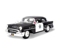 Maisto - 31295bk/w - Véhicule Miniature - Modèle À L'échelle - Buick Century Police - 1955 - Echelle 1/24