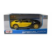 Maisto 31514 - Modèle - Bugatti Chiron (Noir-Jaune, Maßstab 1:24) Auto