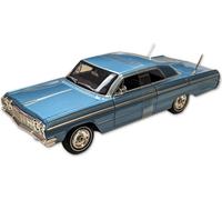 Maisto 32908 - Modèle réduit de voiture - Chevrolet Impala SS '64 (bleu, échelle 1:26) Modèle réduit de voiture Jouet automobile