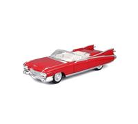 MAISTO Cadillac Eldorado Biarritz, Cabrio'59, Rouge/Blanc, Premier Edition, Voiture de Collection, fidèle à l'original, avec Portes et Capot Mobiles, à partir de 3 Ans (536813R)