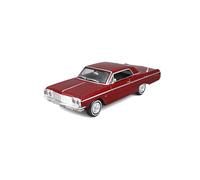 Maisto - Chevrolet Impala SS 1964 Rouge - Kit métal 1/24 à Monter - Voiture Miniature de Collection réaliste - Maquette avec Capot et Portes ouvrants - Montage Facile sans Colle et Tournevis Inclus