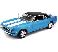 Maisto- Chevrolet Maquette Camaro Z/28 Coupe 1968-Echelle 1/18, 31685BL, Bleu