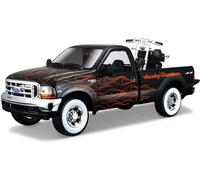 Maisto - 32181Bk - Véhicule Miniature - Modèle À L'Échelle - Ford F 350 Super Duty - Harley Davidson 1936 - Echelle 1/24, Noir