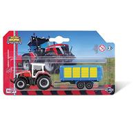 Bburago Maisto M15590M Mini Machine de Travail Tracteur Massey Fergusson 8S.265 avec remorque à Bille Rouge