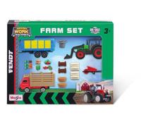 Maisto - Mini Work Machines Farm Gift Set - Playset Ferme avec Tracteur et Accessoires - Fendt, Massey Ferguson, New Holland - 1/72 - Assortiment Jouet - Nouveauté 2024