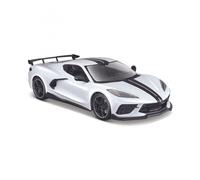 Maisto Modèle - Chevrolet Corvette Stingray Coupe High Wing '21 (Blanc, 1 : 24)