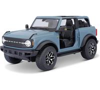 BBurago Voiture miniature Ford Bronco 2021 1/18 Bleu métal capot et hayon ouvrables