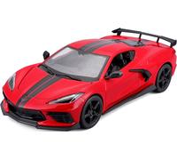 Maisto Modèle Chevrolet Corvette Stingray Coupe High Wing '21 – Réplique die-cast 1:24 – Rouge