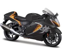 Maisto - Moto avec béquille, Suzuki Hayabusa 2022, noir-orange, 1:12