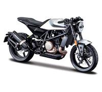 Maisto- Voiture Moto 1:18 Husqvarna Vitpilen 701 2018, M34007-18854, Noir