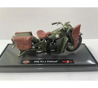 MAISTO - 1/18 Moto Harley Davidson - 1942 WLA Flathead - Vert Militaire -