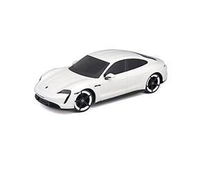 Maisto Tech 582339 Voiture télécommandée Porsche Taycan à l'échelle 1:24 2,4 GHz avec poignée pistolet à partir de 5 ans Blanc 20 cm