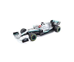 Maisto Tech R/C F1 Mercedes AMG Petronas W10 (2019) Voiture télécommandée Lewis Hamilton à l'échelle 1:24 Formule 1 2,4 GHz Commande poignée pistolet 22 cm Argent (582352)