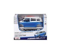 Maisto - Volkswagen ID Buzz 1/24 Bleue - Kit métal à Monter - Voiture Miniature de Collection réaliste - Maquette modèle Capot et Portes ouvrants - Montage Facile sans Colle, Tournevis Inclus