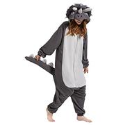 MAISUIZI Animal Triceratops Onesie Pyjamas Adulte Unisexe Cosplay Halloween Noël Nouveauté Vêtements de nuit Costume de carnaval, Pyjama tricératops, XL
