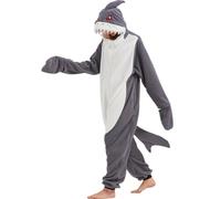 MAISUIZI Pyjama grenouillère requin pour adulte - Costume d'Halloween et de Noël - Vêtement de nuit pour homme et femme, Combinaison de costume de requin, XL