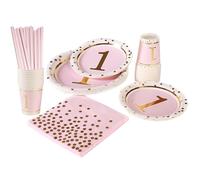 MaitianGuyou Lot de 100 assiettes en carton et gobelets pour fête d'anniversaire - Assiettes et gobelets en carton de 22,9 cm et 17,8 cm - Décorations pour fêtes, vacances, Noël, fête prénatale