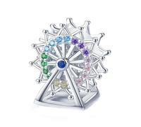 MAITONGG 925 Argent Sterling Bleu Voyage Valise Breloque Rose Voiture Pendentif Famille Maison Maison Perles Fit Femmes Bracelet Bricolage Bijoux
