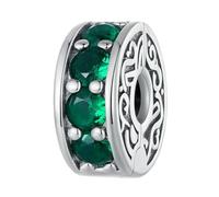 MAITONGG 925 Argent Sterling Breloque Vert Cristal Papillon Pendentif Intercalaire Perles Fit Women’S Original Bracelet Bricolage Collier