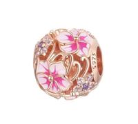 MAITONGG Arbre De Vie Breloque Perle 925 Argent Sterling Rose Intercalaire Plaqué Or Rose Pendentif Fit Femmes Bricolage Bracelet Fine Jewelry