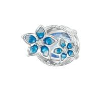 MAITONGG Bleu Papillon Breloques 925 Argent Sterling Papier Avion Pendentif Fleur Perles S’Adapter Aux Femmes Original Bracelet Collier