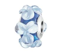 MAITONGG Bleu Papillon Breloques 925 Argent Sterling Papier Avion Pendentif Fleur Perles S’Adapter Aux Femmes Original Bracelet Collier