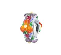 MAITONGG Fleurs Colorées Breloque Verre Intercalaire Perles 925 Breloque En Argent Sterling Fit Original Bracelet Collier Pendentif Bricolage Bijoux