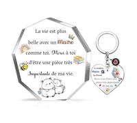 Maître Cadeaux pour Journée des Enseignants 2 Pièces Plaque Acrylique Porte-clés Ensemble Apprécier Anniversaire de Naissance Noël Souvenir Hommes Retraite Diplôme des Étudiants Personnalisé Cadeau