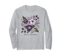 Maître jardinier avec fleurs violettes et blanches Manche Longue