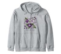 Maître Jardinier avec Fleurs Violettes et Blanches Sweat à Capuche