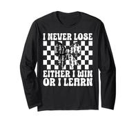Maître Joueur d'échecs I Never Lose Either I Win Or I Learn Manche Longue