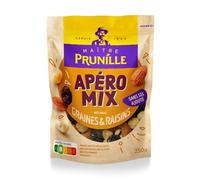 MAITRE PRUNILLE - Mélange de graines - Amandes, Arachides, Noisettes, Raisins sec · Sans Sel Ajouté - le paquet de 250g - Le Lot De 3
