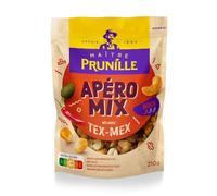 MAITRE PRUNILLE - Melange tex mex - Cajou Chili, Maïs Grillé, Graines de Courge · Saveur Douce et Épicée · Extra Croquant - le paquet de 210g - Le Lot De 3