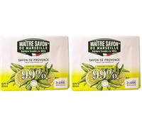 Maître Savon de Marseille - Savon de Provence Verveine-Citron - Extra Doux - 2x100g - 99% Ingrédients Naturels - Corps & Mains (Lot de 2)