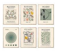 Maître vert sauge Impressions murales abstraites Matisse Affiches d'art vintage bohème Décoration de chambre à coucher esthétique (27,9 x 35,6 cm, sans cadre, style C)