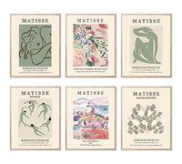 Maître vert sauge Impressions murales abstraites Matisse Affiches d'art vintage bohème Décoration de chambre esthétique pour chambre à coucher (27,9 x 35,6 cm, sans cadre, style H)