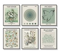 Maître vert sauge - Impressions murales abstraites Matisse - Affiches d'art vintage bohème - Décoration de chambre à coucher esthétique (20,3 x 25,4 cm, sans cadre, style A)