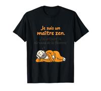 Maitre Zen de la Flemme Calligraphie Lotus Saffran T-Shirt