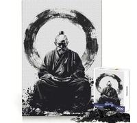 Maître Zen en méditation Puzzle 1000 pièces pour Adultes Entraînement à la Concentration et au Stress Jeu Amusant et Anti-Stress Assemblage serré Cadeau créatif (38x26cm)