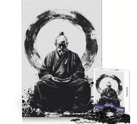 Maître Zen en méditation Puzzle de 1000 pièces pour Adolescents Exercice de logique Jeu de réflexion Calme et Amusant Bords Nets Cadeau Festif (50x75cm)