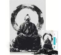 Maître Zen en méditation Puzzle de 1000 pièces pour Adultes Jeu d'amélioration mentale Découpe Laser pour Un Assemblage Parfait Activité Amusante en Famille 38x52cm