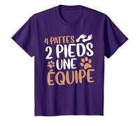 Maîtresse Amoureux des Chiens 4 Pattes 2 Pieds Ene Équipe T-Shirt, Enfant, Violet, 6 Ans